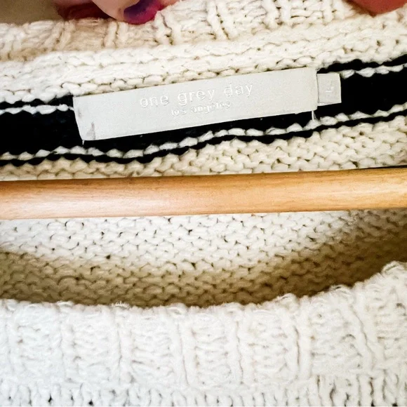 One Gray Day Chunky Cotton Sweater - Picture 4 of 8